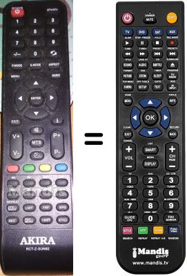Telecomando equivalente AKIRA RCTZSUN92