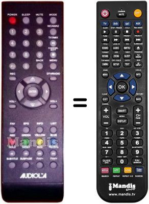 Telecomando equivalente AUDIOLA TVDB822LED (ver. 2)