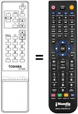 Telecomando equivalente Toshiba 23120387 Telecomando equivalente Toshiba 23120387