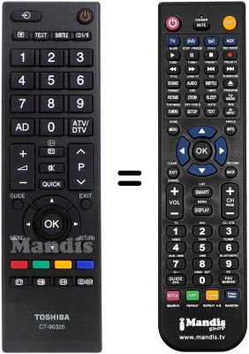 Telecomando equivalente Toshiba 26EL833 Telecomando equivalente Toshiba 26EL833