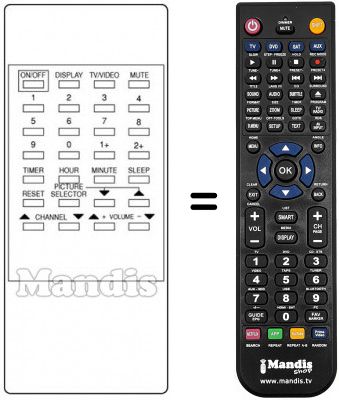 Telecomando equivalente Daewoo DMQ10B Telecomando equivalente Daewoo DMQ10B