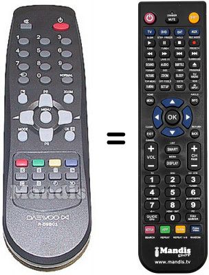 Telecomando equivalente Daewoo DTE28B1 Telecomando equivalente Daewoo DTE28B1