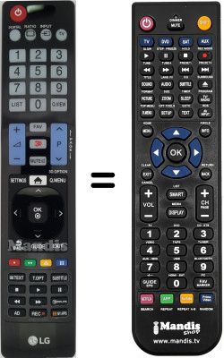 Telecomando equivalente LG 32LD570-ZB Telecomando equivalente LG 32LD570-ZB