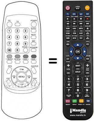 Telecomando equivalente RELISYS REMCON016