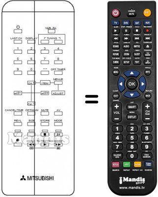 Telecomando equivalente Mitsubishi CT14MS1ETX-TV Telecomando equivalente Mitsubishi CT14MS1ETX-TV