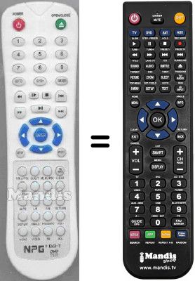 Telecomando equivalente Npg DVDT9000