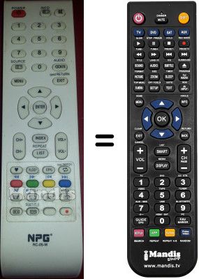 Telecomando equivalente Npg RC05W