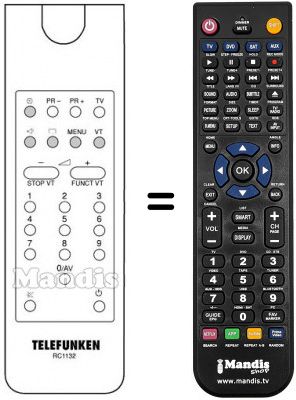 Telecomando equivalente Telefunken F434M Telecomando equivalente Telefunken F434M
