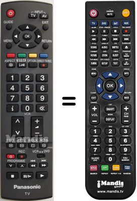 Telecomando equivalente Panasonic TX-19LED8F Telecomando equivalente Panasonic TX-19LED8F