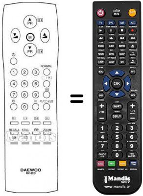 Telecomando equivalente Daewoo 48B3822D05 Telecomando equivalente Daewoo 48B3822D05