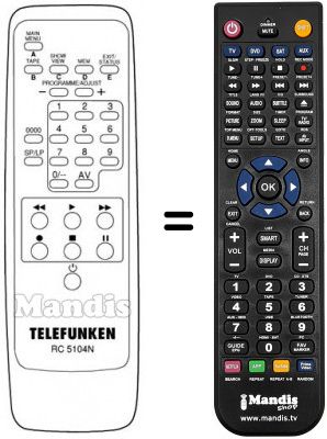 Telecomando equivalente RC5104N Telecomando equivalente RC5104N