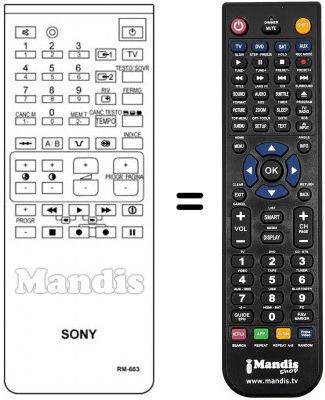 Telecomando equivalente Samsung RM663 Telecomando equivalente Samsung RM663