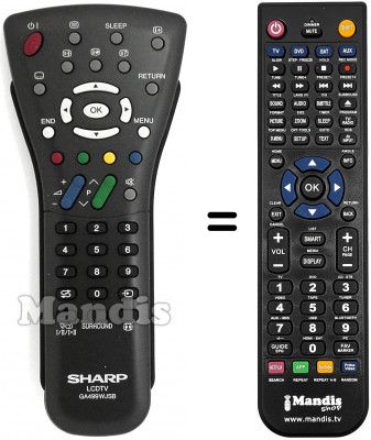 Telecomando equivalente Sharp LC-37RD1ERU