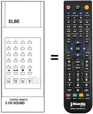 Telecomando equivalente Elbe 2CH. SOUND