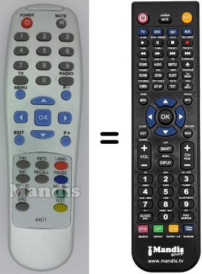 Telecomando equivalente Beko 4401