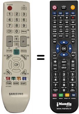 Telecomando equivalente Samsung BN59-00886A Telecomando equivalente Samsung BN59-00886A
