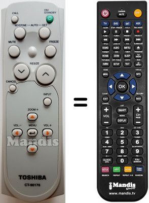 Telecomando equivalente Toshiba TLP-T70M Telecomando equivalente Toshiba TLP-T70M