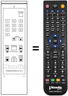 Telecomando equivalente NordMende V1035T Telecomando equivalente NordMende V1035T