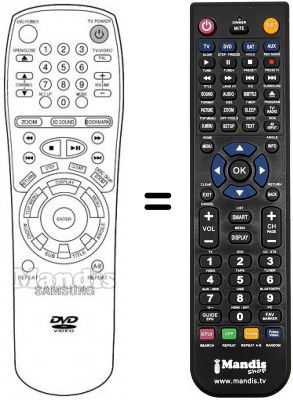 Telecomando equivalente Samsung DVD-C700 Telecomando equivalente Samsung DVD-C700