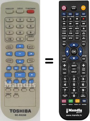 Telecomando equivalente Toshiba SE-R0268 Telecomando equivalente Toshiba SE-R0268