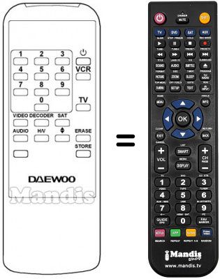 Telecomando equivalente Daewoo DSR2000 Telecomando equivalente Daewoo DSR2000