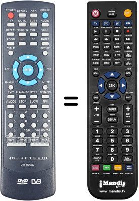 Telecomando equivalente BLUETECH DVFHDM20 Telecomando equivalente BLUETECH DVFHDM20