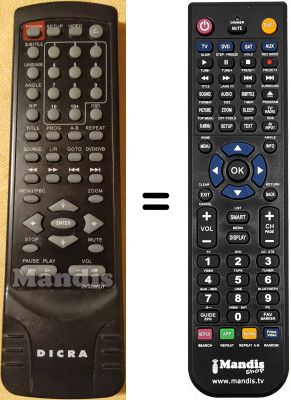 Telecomando equivalente DICRA DVX 066DT