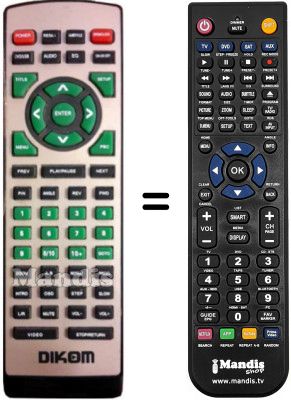 Telecomando equivalente DIKOM DVX-120R