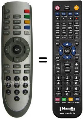 Telecomando equivalente Zodiac DZR1800 DTT