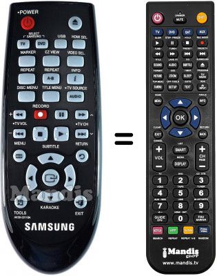 Telecomando equivalente Samsung DVD-C450 Telecomando equivalente Samsung DVD-C450