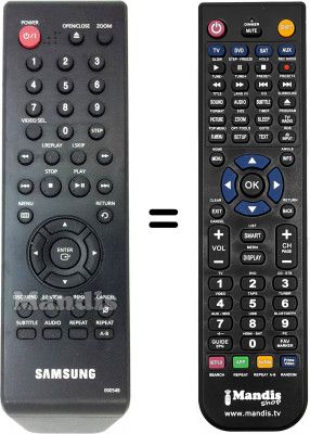 Telecomando equivalente Samsung DVD-P375 Telecomando equivalente Samsung DVD-P375