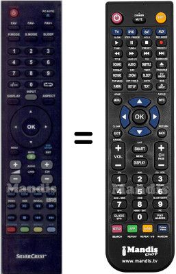 Telecomando equivalente Silvercrest HVS57383 Telecomando equivalente Silvercrest HVS57383