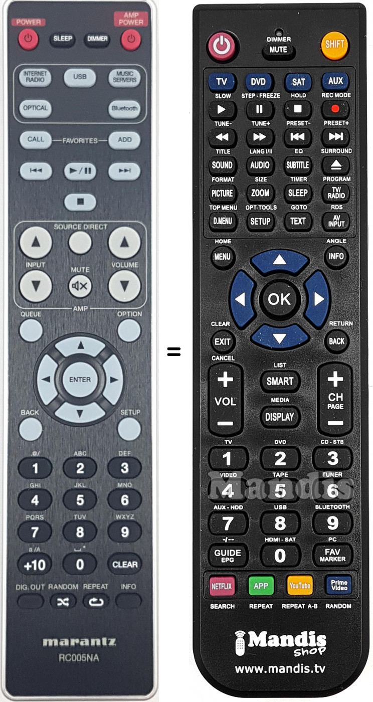 Telecomando equivalente Marantz RC005NA