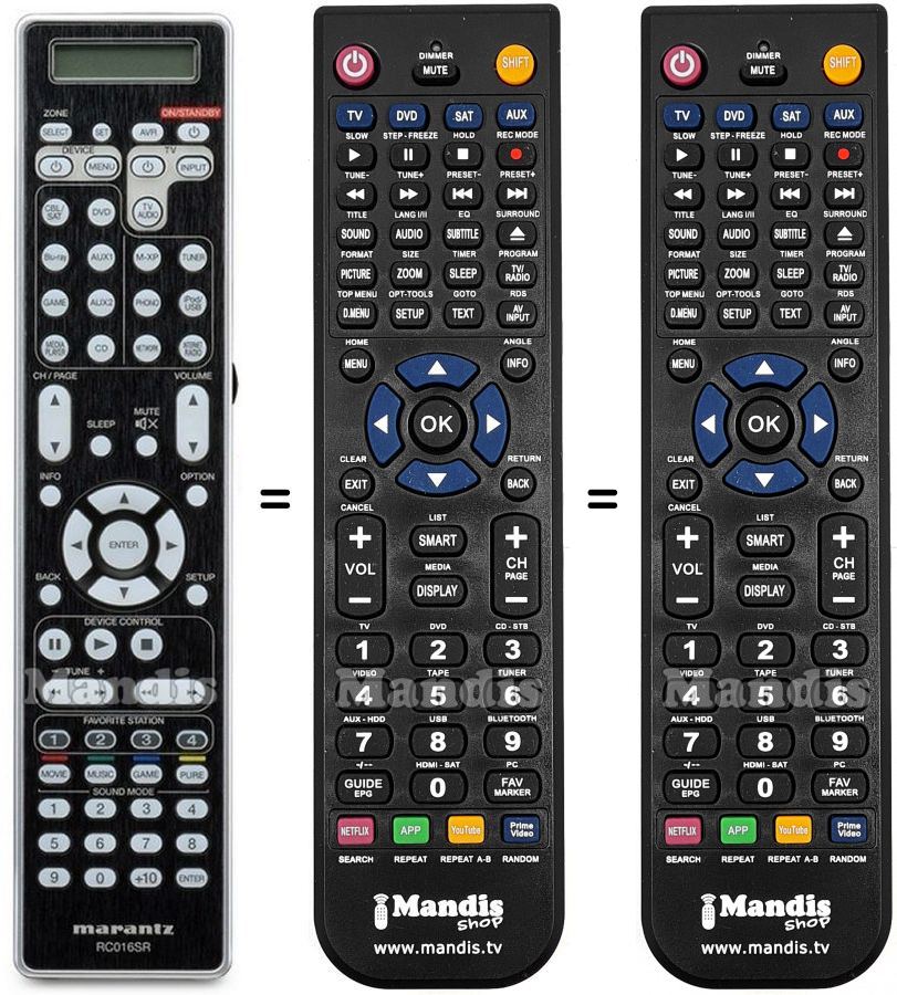 Telecomando equivalente Marantz RC016SR