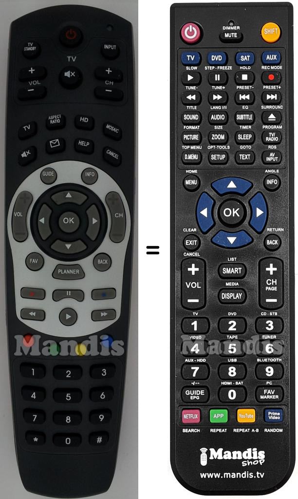 Telecomando equivalente REMCON1476