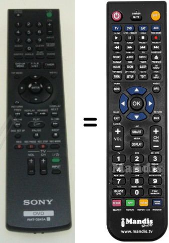 Telecomando equivalente Sony RMTD245A